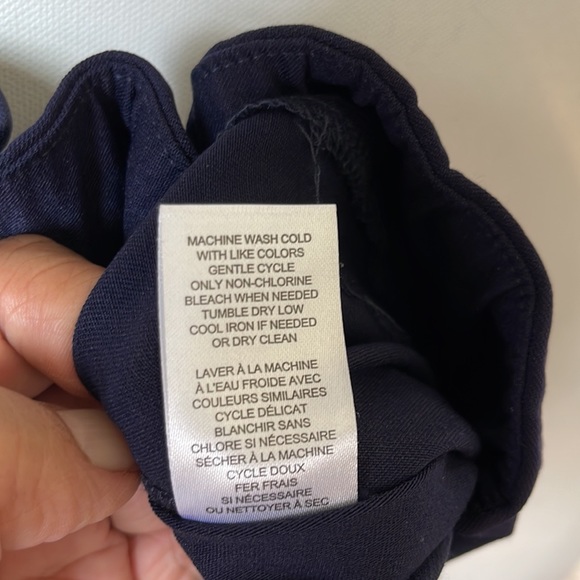 Elie. Tahari Women’s Flare Pants | Navy Blue | Medium - Picture 6 of 7